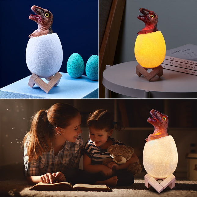 Dinosaur egg nattlys for babyrom