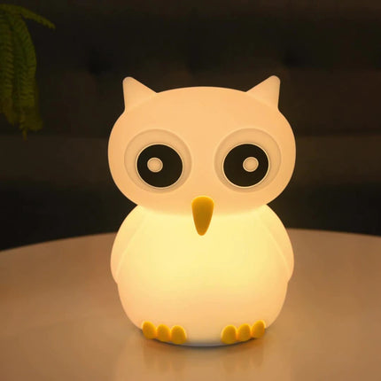 Myk silikon nattlampe ugle for barn