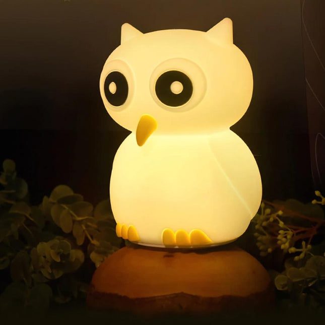 Myk silikon nattlampe ugle for barn