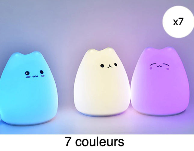 Myk silikon nattlampe formet som kattunge