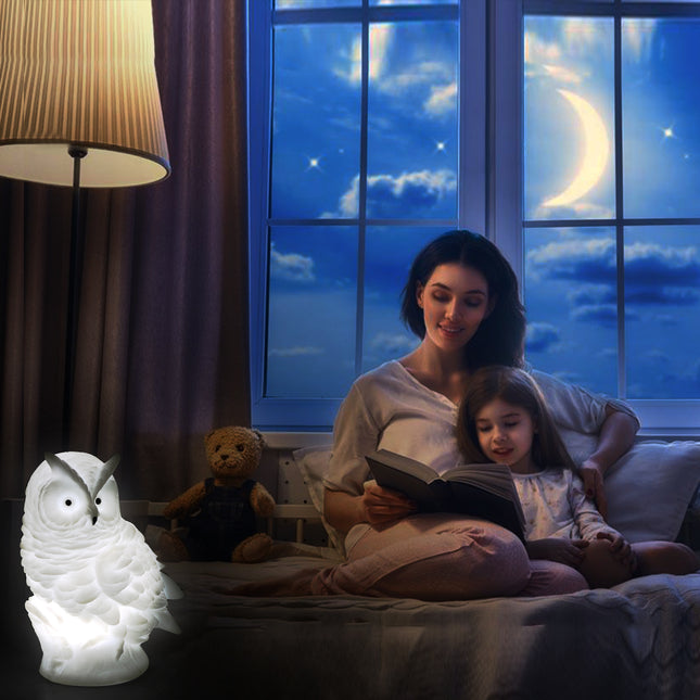 Ugle nattbordlampe i myk silikon