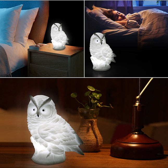 Ugle nattbordlampe i myk silikon