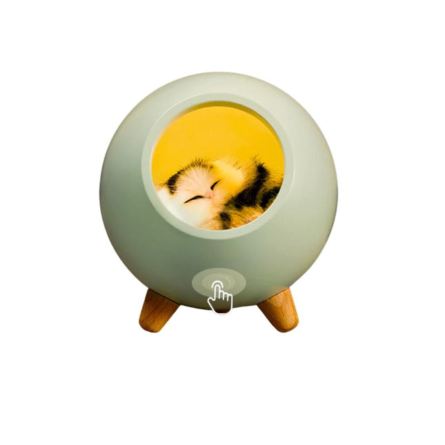 Oppladbar nattlampe med sovende katt