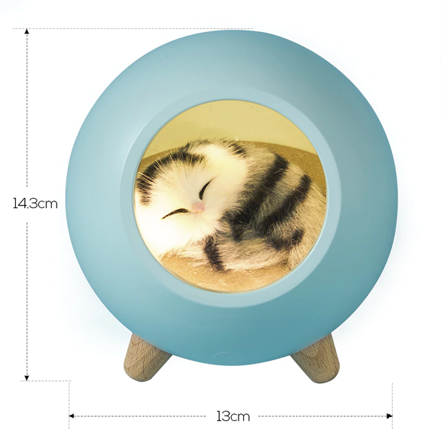 Oppladbar nattlampe med sovende katt