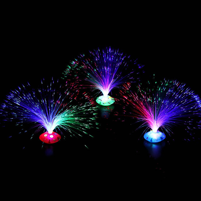 Fiberoptisk lampe med skiftende farger