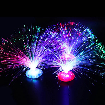 Fiberoptisk lampe med skiftende farger