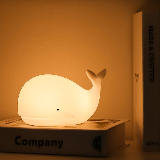 Hval nattlampe i silikon for barn