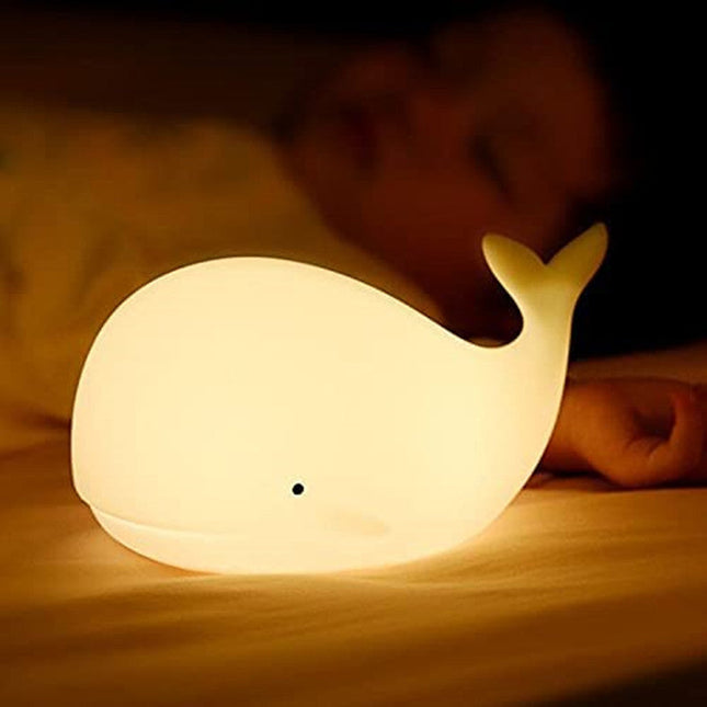 Hval nattlampe i silikon for barn