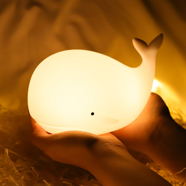 Hval nattlampe i silikon for barn