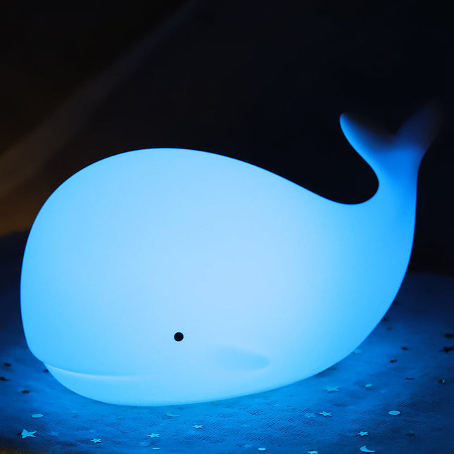 Hval nattlampe i silikon for barn