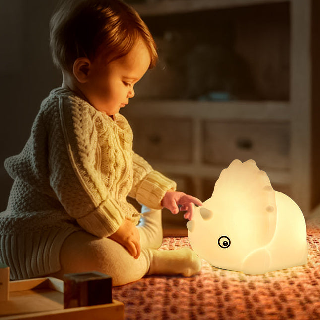 Dinosaur nattlampe i silikon med touch