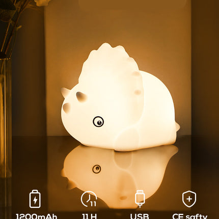 Dinosaur nattlampe i silikon med touch