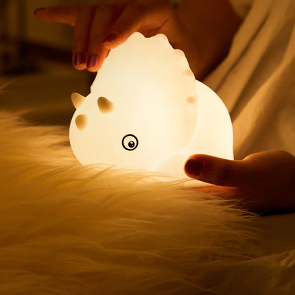 Dinosaur nattlampe i silikon med touch