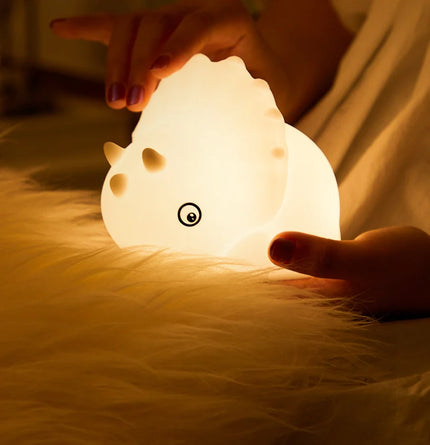 Dinosaur nattlampe i silikon med touch
