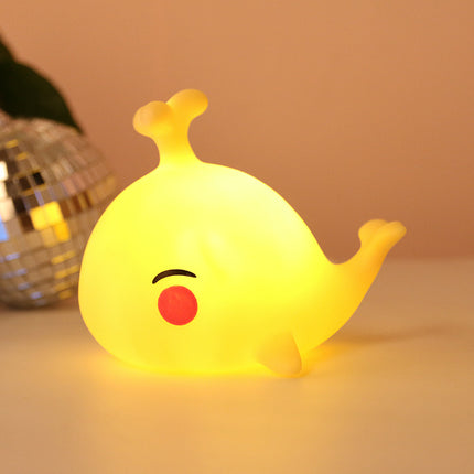Fargerik hval nattlampe i silikon