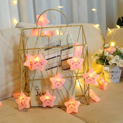 Rosa stjernelyslenke for jenterommet