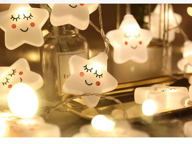 Hvit stjernelyslenke for dekorasjon