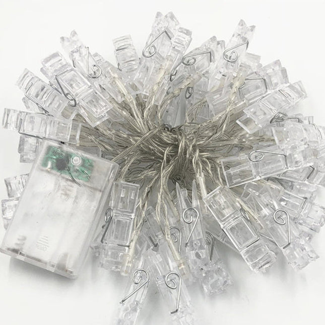 LED lyslenke med fotoklyper til dekorasjon