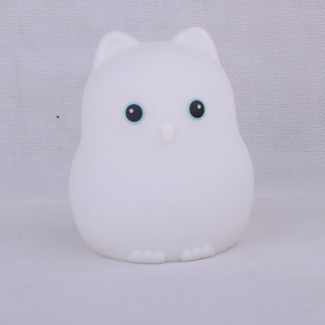 Myk ugle nattlampe med fjernkontroll