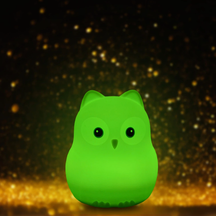 Myk ugle nattlampe med fjernkontroll