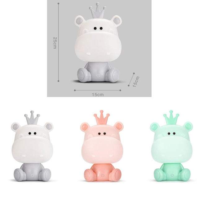 Søt flodhest nattlampe til barnerommet