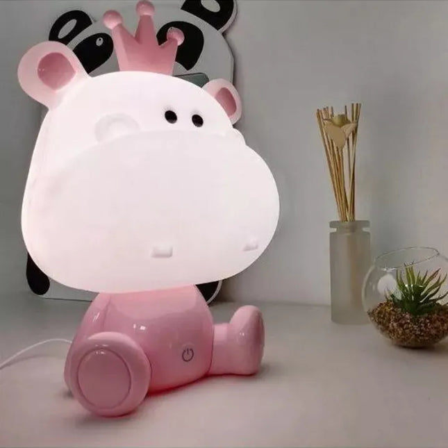 Søt flodhest nattlampe til barnerommet