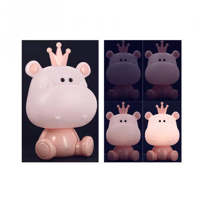 Søt flodhest nattlampe til barnerommet