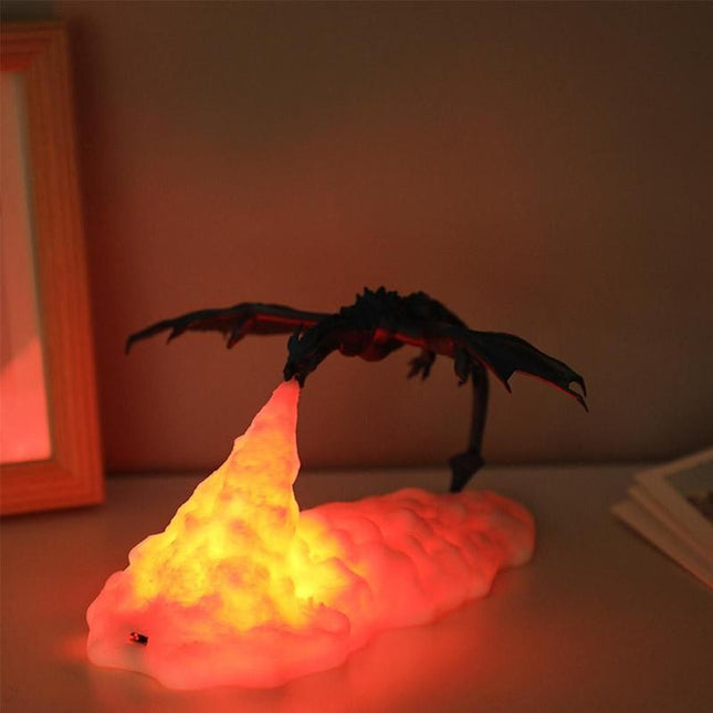 3D-printet drage nattlampe med lys