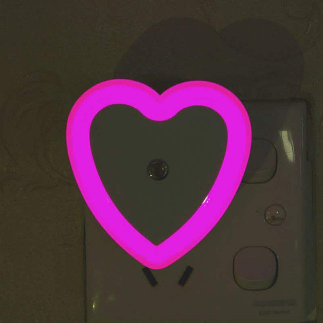 Smart hjerteformet LED nattlys med sensor