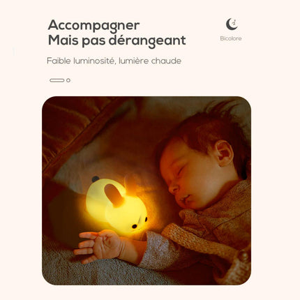 Justerbar silikon nattlampe kanin med touch