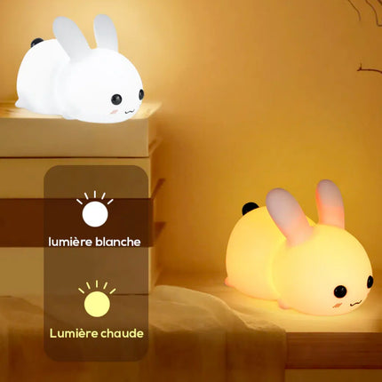 Justerbar silikon nattlampe kanin med touch