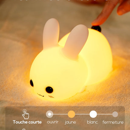 Justerbar silikon nattlampe kanin med touch
