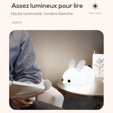 Justerbar silikon nattlampe kanin med touch