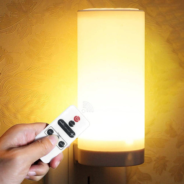 Dimbar LED nattlampe med fjernkontroll