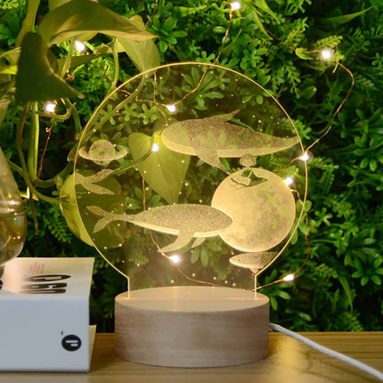 Eventyr nattlampe i akryl med hvaler