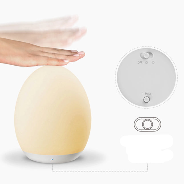 Oppladbart LED nattlys formet som egg