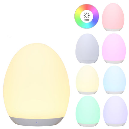 Oppladbart LED nattlys formet som egg