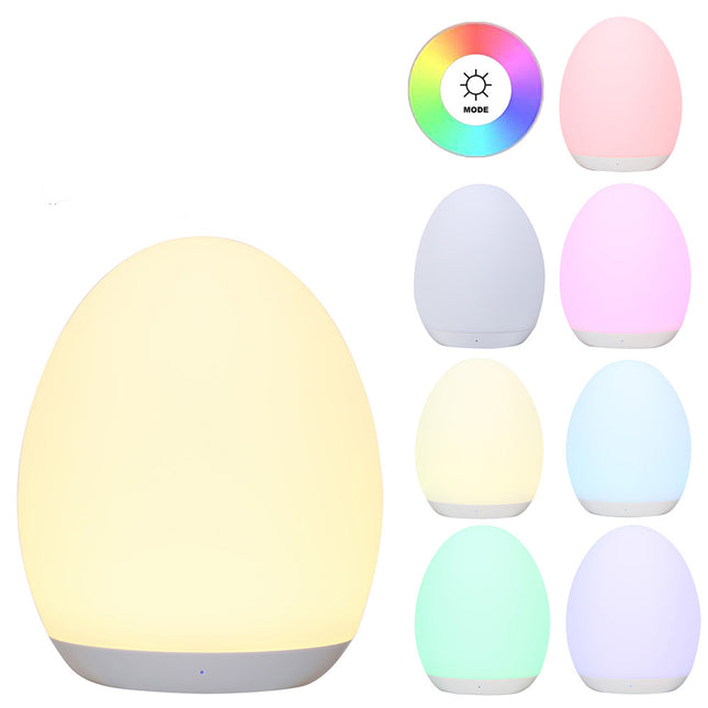 Oppladbart LED nattlys formet som egg