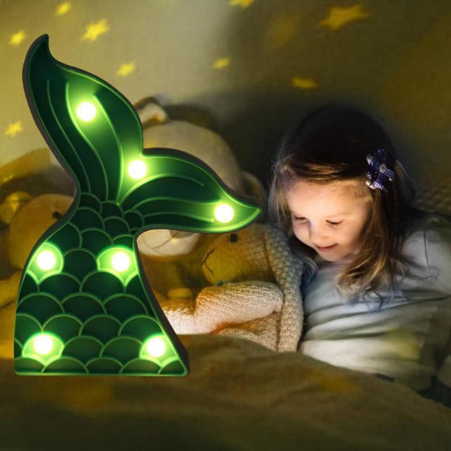 Havfruehale LED nattlys for barnerom