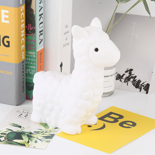 Søt lama nattlys i myk silikon