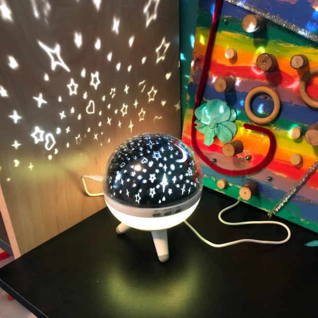 Roterende stjerneprojektor nattlys med USB
