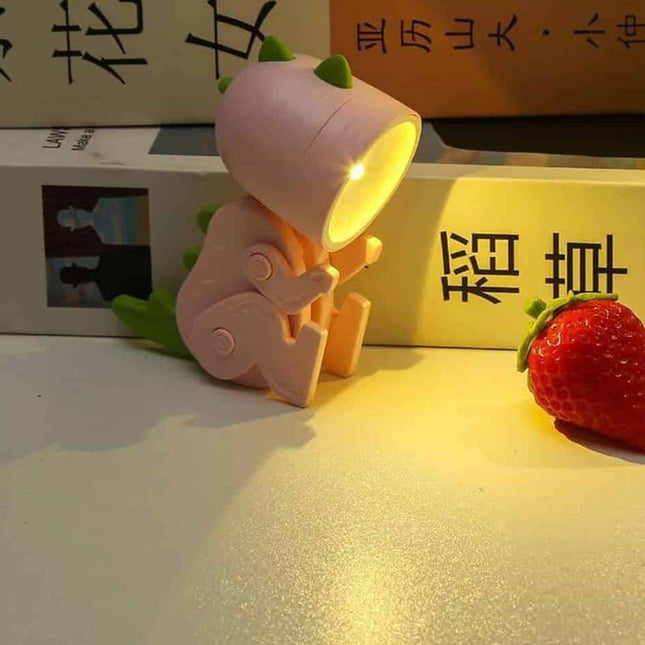 Justerbar dinosaur LED-lampe for lesing