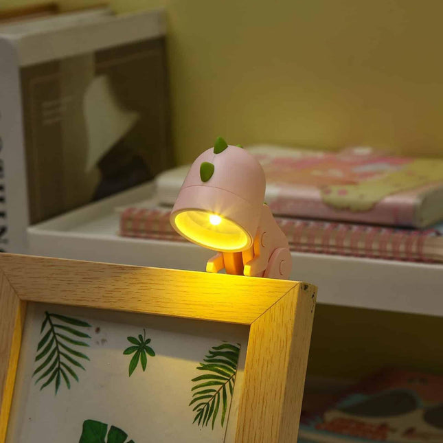 Justerbar dinosaur LED-lampe for lesing