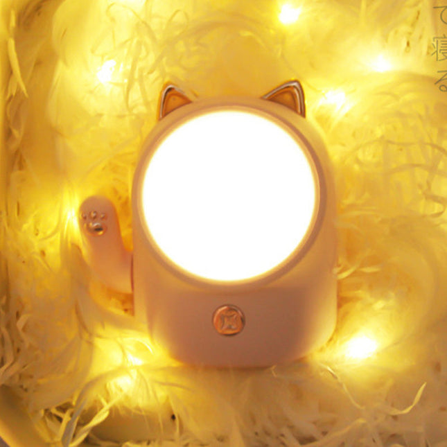 Lykke-katt LED nattlampe med touch