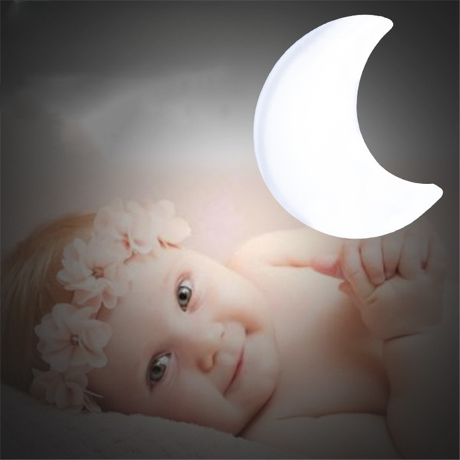 Måne nattlys for stikkontakt gult eller hvitt