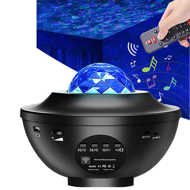 Nattlampe med havprojeksjon og musikk