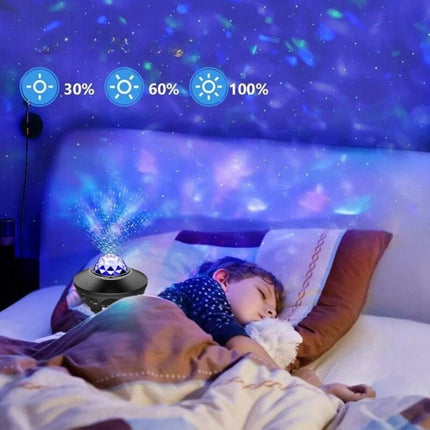 Nattlampe med havprojeksjon og musikk