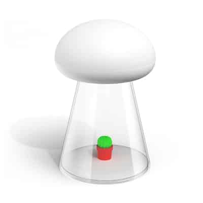 Soppformet nattlampe med musikk og touch-kontroll