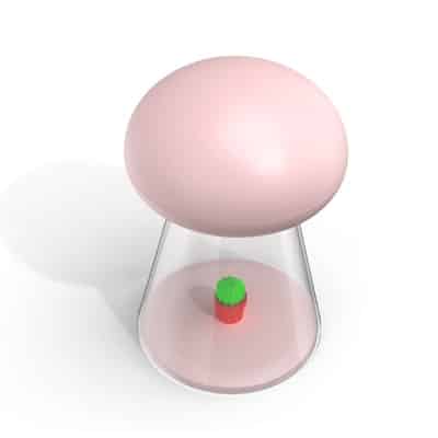 Soppformet nattlampe med musikk og touch-kontroll