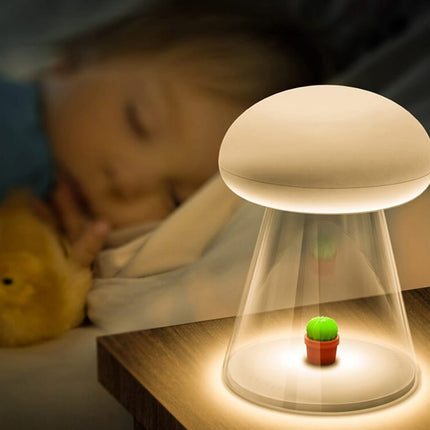 Soppformet nattlampe med musikk og touch-kontroll